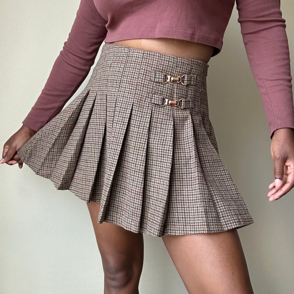 Avec Les Filles Plaid Pleated Skirt Size Medium